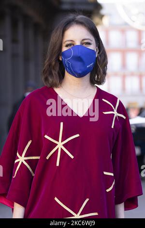 Andrea Levy présente comment la célébration de la parade des trois Rois sera cette année, qui sera différente en raison de Covid-19, à Madrid (Espagne), sur 3 janvier 2021. (Photo par Oscar Gonzalez/NurPhoto) Banque D'Images