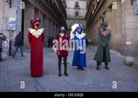 Andrea Levy présente comment la célébration de la parade des trois Rois sera cette année, qui sera différente en raison de Covid-19, à Madrid (Espagne), sur 3 janvier 2021. (Photo par Oscar Gonzalez/NurPhoto) Banque D'Images