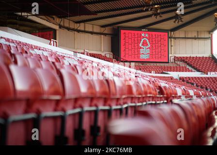 TABLEAU DE bord DES LED lors du match de la FA Cup entre la forêt de Nottingham et la ville de Cardiff au City Ground, Nottingham, le samedi 9th janvier 2021. (Photo de Jon Hobley/MI News/NurPhoto) Banque D'Images