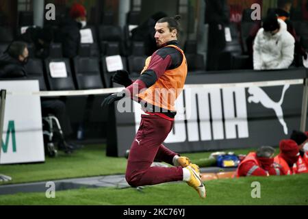 Zlatan Ibrahimovic de l'AC Milan pendant la série Un match entre l'AC Milan et le Torino FC au Stadio Giuseppe Meazza sur 09 janvier 2021 à Milan, Italie. (Photo de Giuseppe Cottini/NurPhoto) Banque D'Images