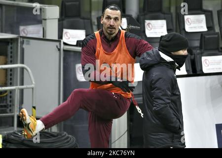 Zlatan Ibrahimovic de l'AC Milan pendant la série Un match entre l'AC Milan et le Torino FC au Stadio Giuseppe Meazza sur 09 janvier 2021 à Milan, Italie. (Photo de Giuseppe Cottini/NurPhoto) Banque D'Images