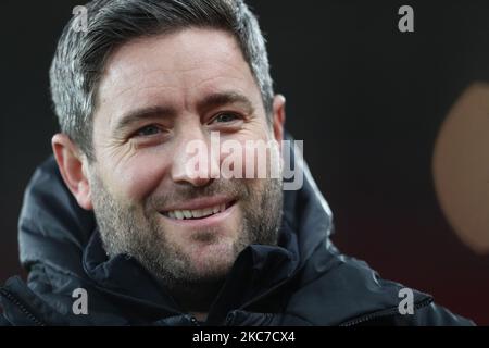 Lee Johnson, directeur de Sunderland, lors du match de Trophée EFL entre Sunderland et Port Vale au Stade de Light, Sunderland, le mardi 12th janvier 2021. (Photo de Mark Fletcher/MI News/NurPhoto) Banque D'Images