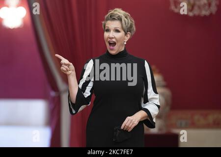 La mezzo-soprano américaine Joyce DiDonato pose au Teatro Real de Madrid, sur 14 janvier 2021.Spain (photo d'Oscar Gonzalez/NurPhoto) Banque D'Images