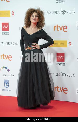 Cayetana Cabezas assiste aux Prix Jose Maria Forque 2021 tapis rouge à l'IFEMA sur 16 janvier 2021 à Madrid, Espagne. (Photo par Oscar Gonzalez/NurPhoto) Banque D'Images