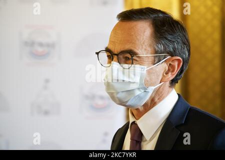 Le sénateur français Bruno Retailleau avant la session des questions pour le gouvernement (QAG) au Sénat français à Paris, France, on 20 janvier 2021 (photo de Daniel Pier/NurPhoto) Banque D'Images