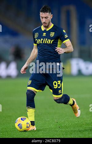 Mattia Sprocati de Parme Calcio 1913 lors du match de Coppa Italia entre SS Lazio et Parme Calcio 1913 au Stadio Olimpico, Rome, Italie, le 21 janvier 2021. (Photo de Giuseppe Maffia/NurPhoto) Banque D'Images