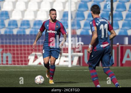 Ruben Vezo, avant de Levante, lors du match espagnol de la Liga entre Levante UD et Grenade CF au stade Ciutat de Valence sur 06 février 2021. (Photo de Jose Miguel Fernandez/NurPhoto) Banque D'Images