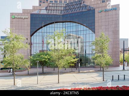 200 public Square est l'ancienne tour BP, alias Sohio Building. Banque D'Images