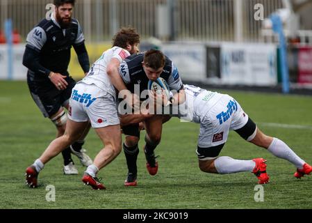 Jamie Blamire, de Newcastle Falcons, a organisé le dimanche 7th février 2021 le match de première division de Gallagher entre Newcastle Falcons et Exeter Chiefs à Kingston Park, à Newcastle. (Photo de Chris Lishman/MI News/NurPhoto) Banque D'Images