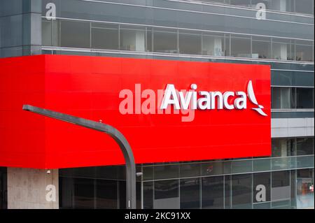 Logo de la compagnie avianca Airliner vu à Bogota Colombie sur 9 février 2021. (Photo par Sebastian Barros/NurPhoto) Banque D'Images