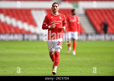 Anthony Knockaert (28) de la forêt de Nottingham lors du match de championnat Sky Bet entre la forêt de Nottingham et Bournemouth au City Ground, à Nottingham, le samedi 13th février 2021. (Photo de Jon Hobley/MI News/NurPhoto) Banque D'Images