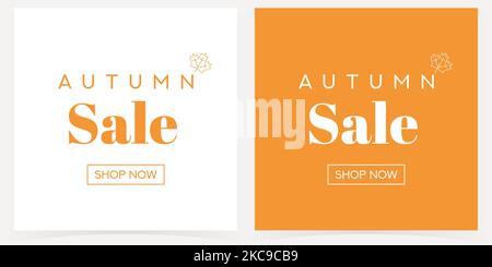 Soldes d'automne. Texte typographique vectoriel d'arrière-plan simple et moderne. Convient aux affiches, couvertures, publicités, bandeaux sociaux ou prospectus. Illustration de Vecteur