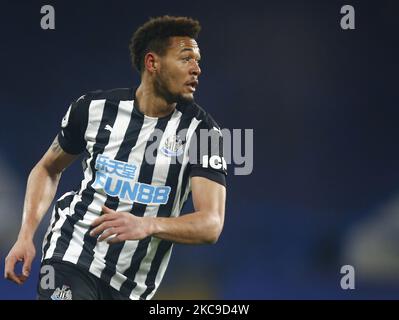 Joelinton de Newcastle United lors de la première opération entre Chelsea et Newcastle United au stade Stamford Bridge, Londres, Royaume-Uni, le 15th février 2021 (photo d'action Foto Sport/NurPhoto) Banque D'Images