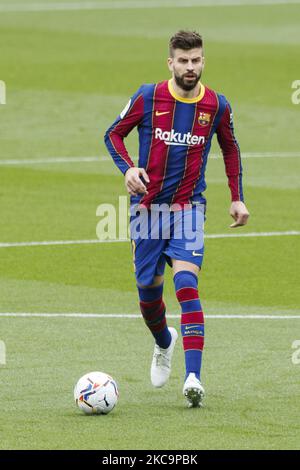 03 Gérard pique du FC Barcelone pendant le match espagnol de la Liga entre le FC Barcelone et Cadix CF sur 21 février de 2021, Barcelone, Espagne. (Photo par Xavier Bonilla/NurPhoto) Banque D'Images