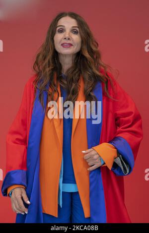 L'actrice Victoria Abril pose lors de la masterclass des Feroz Awards à Madrid 25 février 2021 Espagne (photo par Oscar Gonzalez/NurPhoto) Banque D'Images