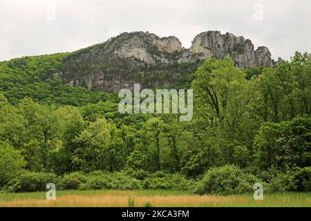 Paysage avec Seneca Rocks - Virginie-Occidentale Banque D'Images