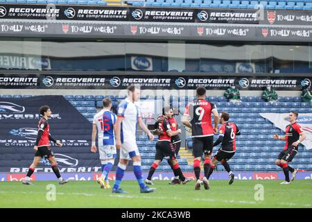 Matthew James, de Coventry City, marque le premier but de son équipe lors du match de championnat Sky Bet entre Blackburn Rovers et Coventry City à Ewood Park, Blackburn, le samedi 27th février 2021. (Photo de Pat Scaasi/MI News/NurPhoto) Banque D'Images