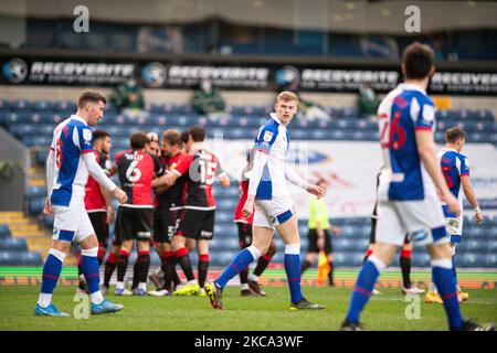 Matthew James, de Coventry City, marque le premier but de son équipe lors du match de championnat Sky Bet entre Blackburn Rovers et Coventry City à Ewood Park, Blackburn, le samedi 27th février 2021. (Photo de Pat Scaasi/MI News/NurPhoto) Banque D'Images