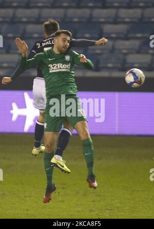 Ben Whiteman de Preston North End lors du championnat Sky Bet entre Millwall et Preston North End au Den Stadium, Londres, le 02nd mars 2021 (photo d'action Foto Sport/NurPhoto) Banque D'Images