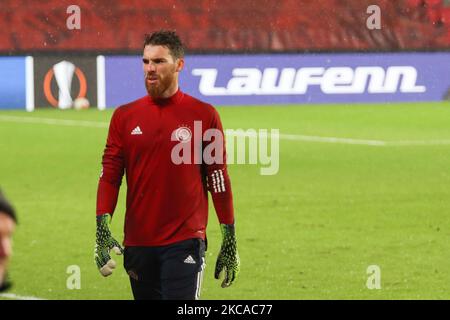 José Sá gardien de but de l'Olympiacos avant le match de l'UEFA Europa League entre le PSV et l'Olympiakos Pirée au stade Philips de 25 février 2021 à Eindhoven pays-Bas. (Photo de Nicolas Economou/NurPhoto) Banque D'Images