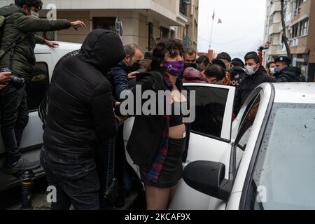 Les femmes et la communauté LGBTQI ont organisé une manifestation à Istanbul, en Turquie, sur 6 mars 2021 pour la prochaine Journée internationale de la femme. (Photo par Erhan Demirtas/NurPhoto) Banque D'Images