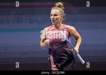 Svetlana Kuznetsova de Russie pendant son WTA Saint-Pétersbourg Ladies Trophée 2021 tournoi de tennis deuxième tour de match contre Xinyu Wang de Chine sur 17 mars 2021 à Sibur Arena à Saint-Pétersbourg, Russie. (Photo de Mike Kireev/NurPhoto) Banque D'Images