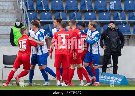 Aviron après une faute pendant le 3. Match Liga entre 1. FC Magdeburg et 1. FC Kaiserslautern à MDCC-Arena sur 20 mars 2021 à Magdebourg, Allemagne. (Photo de Peter Niedung/NurPhoto) Banque D'Images