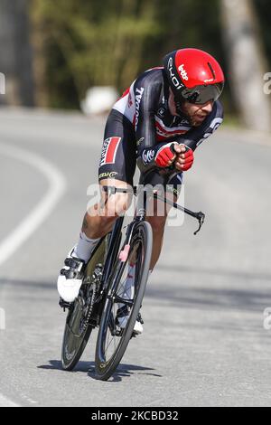 142 Thomas de Gendt de Belgique de Lotto Soudal pendant la Volta Ciclista a Catalunya 100th 2021, étape 2 épreuve individuelle de temps de Banyoles à Banyoles. Sur 23 mars 2021 à Banyoles, Espagne. (Photo par Xavier Bonilla/NurPhoto) Banque D'Images