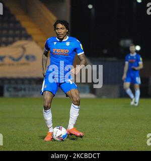 Colchesters Jevani Brown lors du match de la Sky Bet League 2 entre Colchester United et Tranmere Rovers au Weston Homes Community Stadium, à Colchester, le mardi 23rd mars 2021. (Photo de Ben Pooley/MI News/NurPhoto) Banque D'Images