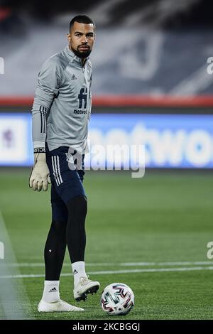 Robert Sanchez (Brighton & Hove Albion) d'Espagne lors de l'échauffement avant la coupe du monde de la FIFA 2022 Qatar qualifiant match entre l'Espagne et la Grèce à l'Estadio Nuevo Los Carmenes sur 25 mars 2021 à Grenade, Espagne. (Photo de Jose Breton/Pics action/NurPhoto) Banque D'Images