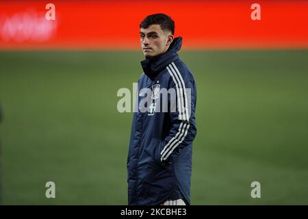 Pedro Gonzalez Pedri (FC Barcelone) d'Espagne après la coupe du monde de la FIFA 2022 Qatar qualifiant match entre l'Espagne et la Grèce à l'Estadio Nuevo Los Carmenes sur 25 mars 2021 à Grenade, Espagne. (Photo de Jose Breton/Pics action/NurPhoto) Banque D'Images