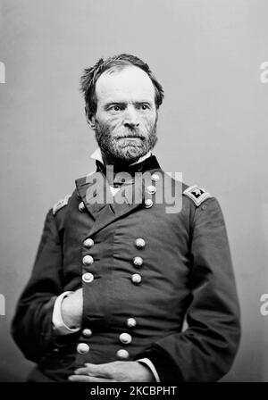 Portrait de William Tecumseh Sherman, qui a servi comme général dans l'Armée de l'Union. Banque D'Images