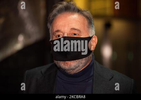 Christian de Sica assiste au Che Tempo Che Fa TV Show sur 28 mars 2021 à Milan, Italie. (Photo par Alessandro Bremec/NurPhoto) Banque D'Images