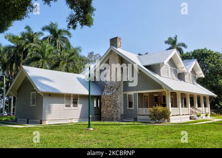 Thomas Edison et Henry Ford Winter Estates à fort Myers, Floride, États-Unis. Les Etats d'hiver Edison et Ford contiennent un musée historique et un jardin botanique de 21 hectares sur les sites adjacents des maisons d'hiver de Thomas Edison et Henry Ford à côté de la rivière Caloosahatchee dans le sud-ouest de la Floride. (Photo de Creative Touch Imaging Ltd./NurPhoto) Banque D'Images