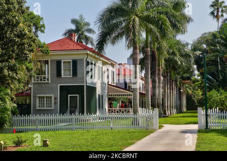 Thomas Edison et Henry Ford Winter Estates à fort Myers, Floride, États-Unis. Les Etats d'hiver Edison et Ford contiennent un musée historique et un jardin botanique de 21 hectares sur les sites adjacents des maisons d'hiver de Thomas Edison et Henry Ford à côté de la rivière Caloosahatchee dans le sud-ouest de la Floride. (Photo de Creative Touch Imaging Ltd./NurPhoto) Banque D'Images