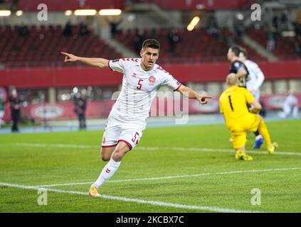 !d5! Lors du match de qualification de coupe du monde entre l'Autriche et le Danemark au stade Ernst-Happel-Stadion, Vienne, Autriche sur 31 mars 2021. (Photo par Ulrik Pedersen/NurPhoto) Banque D'Images