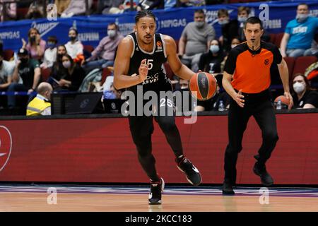 William Howard de LDLC ASVEL Villeurbanne en action pendant le match de basketball de l'Euroligue entre Zenit Saint-Pétersbourg et LDLC ASVEL Villeurbanne sur 2 avril 2021 à l'arène de Sibur à Saint-Pétersbourg, en Russie. (Photo de Mike Kireev/NurPhoto) Banque D'Images