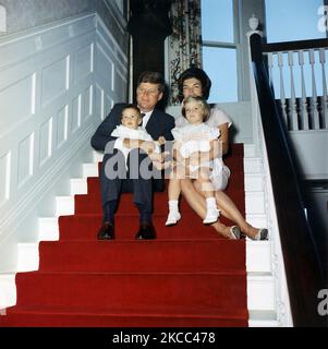 Le président John F. Kennedy et sa famille. Banque D'Images