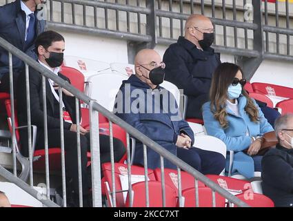 Adriano Galliani AD d'AC Monza pendant le match de série B entre AC Monza et Pescara Calcio au Stadio Brianteo sur 05 avril 2021 à Monza, Italie. (Photo de Giuseppe Cottini/NurPhoto) Banque D'Images