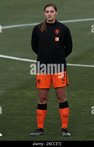 Aniek Nouwen, des pays-Bas, lors du match amical international des femmes entre l'Espagne et les pays-Bas sur 09 avril 2021 à Marbella, Espagne. Les stades sportifs dans toute l'Espagne restent soumis à des restrictions strictes en raison de la pandémie du coronavirus, car les lois de distanciation sociale du gouvernement interdisent aux fans à l'intérieur des lieux, ce qui entraîne le jeu derrière des portes fermées. (Photo de Jose Breton/Pics action/NurPhoto) Banque D'Images