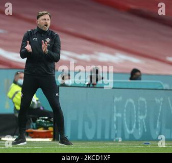 Ralph Hasenhuttl, directeur de Southampton, lors de la demi-finale de la coupe Emirates FA entre Leicester City et Southampton au stade Wembley, à Londres, Royaume-Uni, le 18th avril 2021.(photo d'action Foto Sport/NurPhoto) Banque D'Images