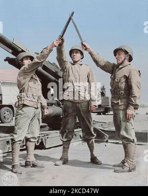 Les stagiaires grecs au Camp Edwards, Massachusetts, vers 1943. Banque D'Images