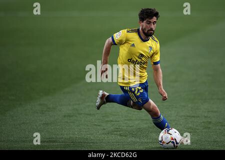 Jairo Izquierdo de Cadix pendant le match de la Liga Santander entre Cadix CF et le Real Madrid à l'Estadio Ramon de Carranza sur 21 avril 2021 à Cadix, Espagne. (Photo de Jose Breton/Pics action/NurPhoto) Banque D'Images