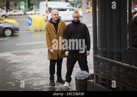 Street style Mercedes Benz - Fashion week Russie automne/hiver 2021-2022 - jour 6 24 avril 2021, Moscou, Russie (photo par Nataliya Petrova/NurPhoto) Banque D'Images