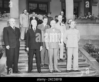 Rencontre entre Josef Staline et Harry S. Truman lors de la conférence de Potsdam. Banque D'Images