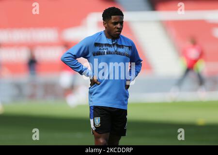 Kadeem Harris de Sheffield mercredi pendant le match de championnat Sky Bet entre Middlesbrough et Sheffield mercredi au stade Riverside, Middlesbrough, le samedi 24th avril 2021. (Photo de Mark Fletcher/MI News/NurPhoto) Banque D'Images