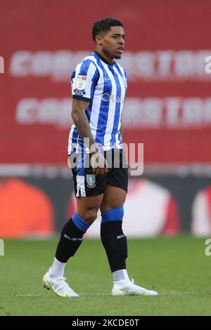 Kadeem Harris de Sheffield mercredi pendant le match de championnat Sky Bet entre Middlesbrough et Sheffield mercredi au stade Riverside, Middlesbrough, le samedi 24th avril 2021. (Photo de Mark Fletcher/MI News/NurPhoto) Banque D'Images