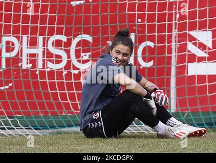 Eartha Cumings de Charlton Athletic Women pendant le championnat FA pour femmes entre Charlton Athletic Women et Durham Women au VCD Athletic FC, Dartford, Angleterre, le 25th avril 2021. (Photo par action Foto Sport/NurPhoto) Banque D'Images