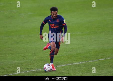 Grant Ward de Blackpool lors du match Sky Bet League 1 entre Sunderland et Blackpool au stade de Light, Sunderland, Angleterre, le 27th avril 2021. (Photo de Mark Fletcher/MI News/NurPhoto) Banque D'Images