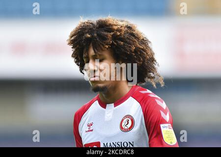 Han-Noah Massengo de Bristol City déçu après le match de championnat Sky Bet entre Millwall et Bristol City à la Den, Londres, le samedi 1st mai 2021. (Photo par Ivan Yordonov/MI News/NurPhoto) Banque D'Images